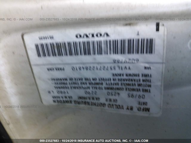 YV1LS5727T2284810 - 1996 VOLVO 850 WHITE photo 9