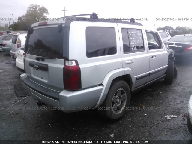 1J8HG48P87C653510 - 2007 JEEP COMMANDER SILVER photo 4