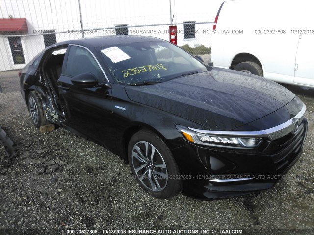 1HGCV3F14JA006168 - 2018 HONDA ACCORD HYBRID BLACK photo 1