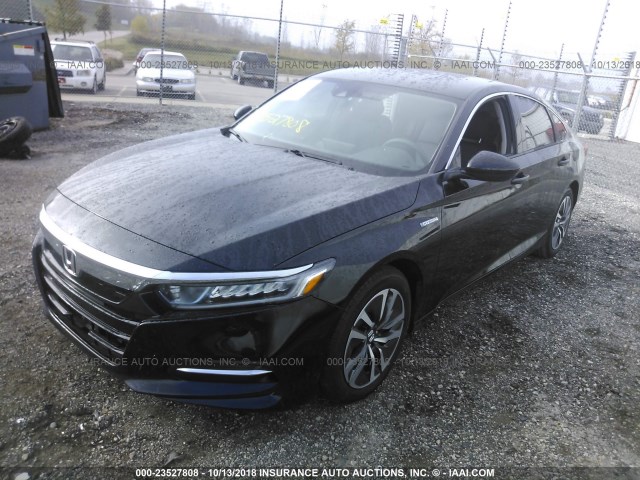 1HGCV3F14JA006168 - 2018 HONDA ACCORD HYBRID BLACK photo 2