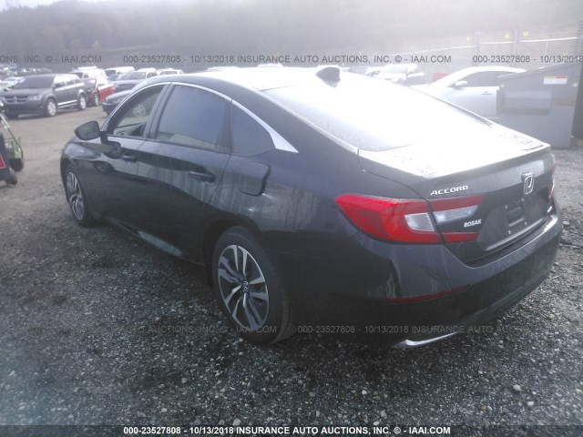 1HGCV3F14JA006168 - 2018 HONDA ACCORD HYBRID BLACK photo 3