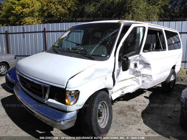 1FBNE31L66DA56161 - 2006 FORD ECONOLINE E350 SUPER DUTY WAGON WHITE photo 2