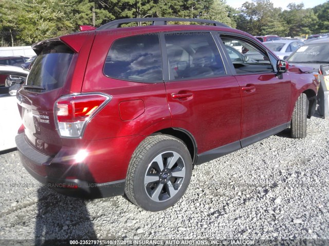 JF2SJAEC8HH532156 - 2017 SUBARU FORESTER 2.5I PREMIUM MAROON photo 4