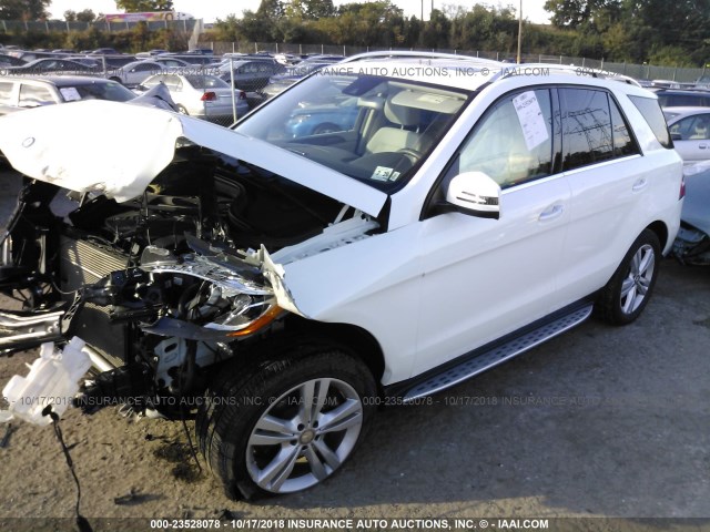 4JGDA5HB4FA614033 - 2015 MERCEDES-BENZ ML 350 4MATIC WHITE photo 2
