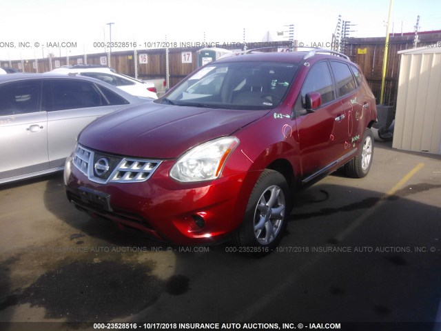 JN8AS5MV6BW301118 - 2011 NISSAN ROGUE S/SV/KROM MAROON photo 2