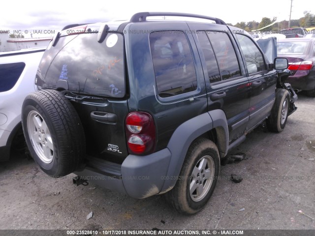 1J4GL48K95W622078 - 2005 JEEP LIBERTY SPORT GREEN photo 4