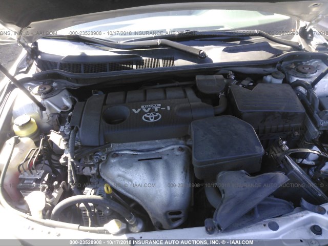 4T4BF3EK8AR053186 - 2010 TOYOTA CAMRY SE/LE/XLE SILVER photo 10