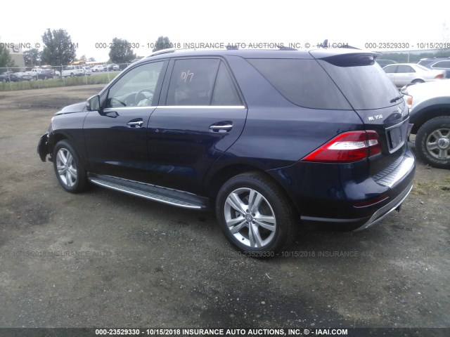 4JGDA5HB8FA575981 - 2015 MERCEDES-BENZ ML 350 4MATIC BLUE photo 3