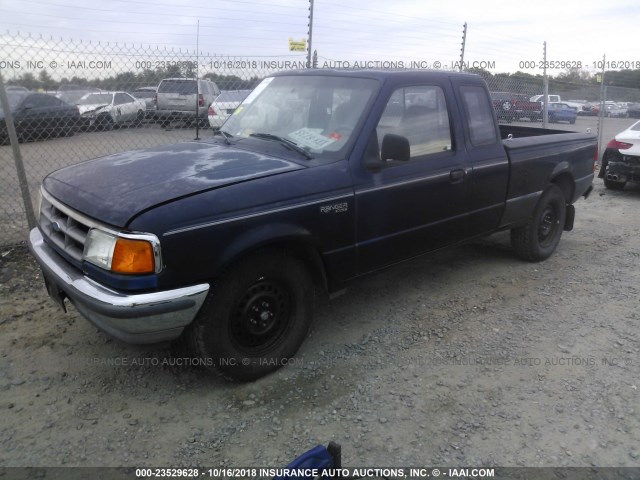 1FTCR14U2RTA84498 - 1994 FORD RANGER SUPER CAB BLUE photo 2