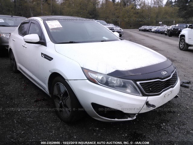 KNAGM4AD7C5034551 - 2012 KIA OPTIMA HYBRID WHITE photo 1