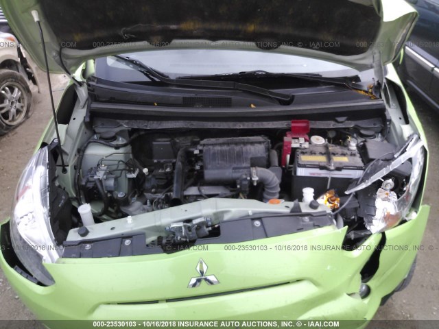 ML32A4HJ5EH002834 - 2014 MITSUBISHI MIRAGE ES GREEN photo 10