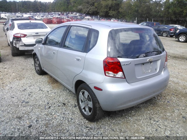 KL1TD66637B697993 - 2007 CHEVROLET AVEO LS SILVER photo 3