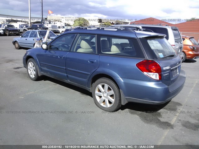 4S4BP62C187327133 - 2008 SUBARU OUTBACK 2.5I LIMITED BLUE photo 3