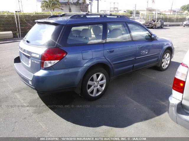 4S4BP62C187327133 - 2008 SUBARU OUTBACK 2.5I LIMITED BLUE photo 4