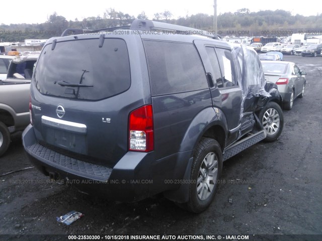 5N1AR1NB4CC625378 - 2012 NISSAN PATHFINDER S/LE/SE BLACK photo 4