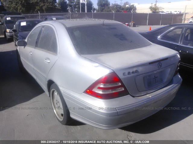 WDBRF61J31F043051 - 2001 MERCEDES-BENZ C 240 SILVER photo 3