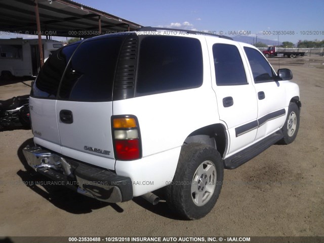 1GNEK13V64R114462 - 2004 CHEVROLET TAHOE K1500 WHITE photo 4