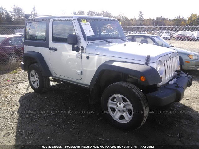 1C4AJWAGXCL126286 - 2012 JEEP WRANGLER SPORT SILVER photo 1