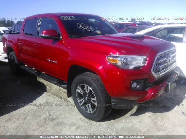 3TMCZ5AN9HM097492 - 2017 TOYOTA TACOMA DBL CAB/SR/TRDSPT/OR/PRO წითელი ფოტო 1