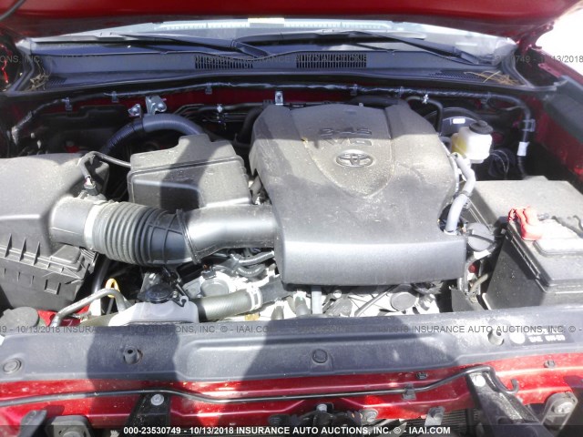 3TMCZ5AN9HM097492 - 2017 TOYOTA TACOMA DBL CAB/SR/TRDSPT/OR/PRO წითელი ფოტო 10