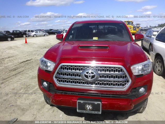 3TMCZ5AN9HM097492 - 2017 TOYOTA TACOMA DBL CAB/SR/TRDSPT/OR/PRO RED photo 6