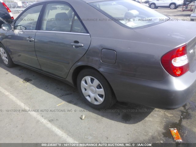 4T1BE32K23U652802 - 2003 TOYOTA CAMRY LE/XLE/SE GRAY photo 6