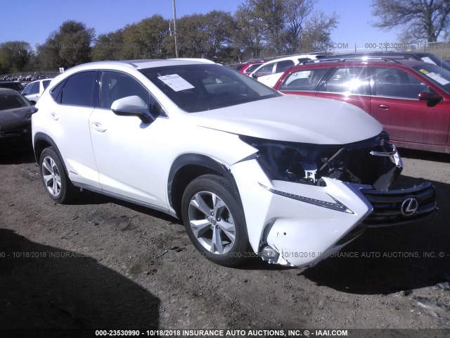 JTJBJRBZXH2061455 - 2017 LEXUS NX 300H WHITE photo 1