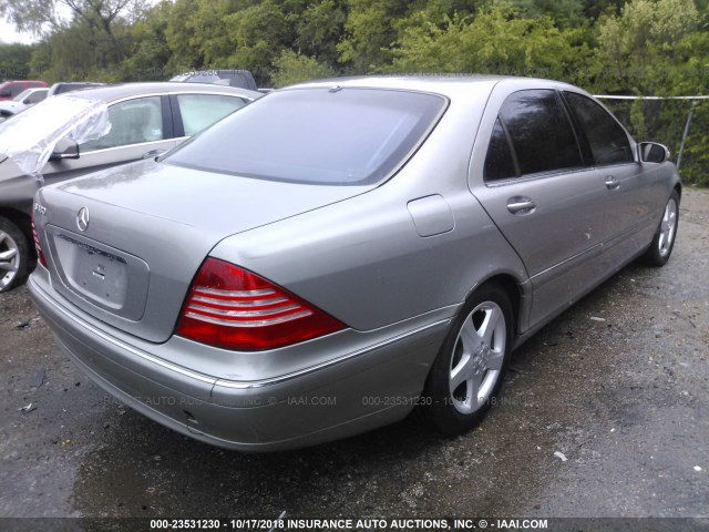 WDBNG70J04A432900 - 2004 MERCEDES-BENZ S 430 GRAY photo 4