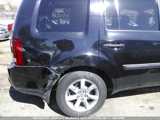 5FNYF3H26EB004622 - 2014 HONDA PILOT LX BLACK photo 6