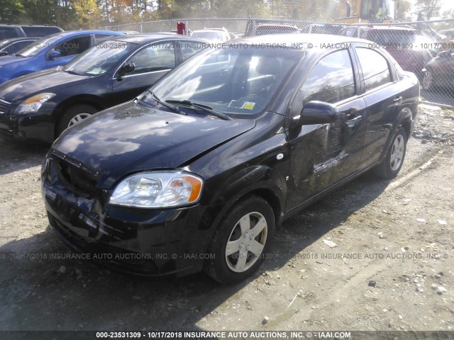 KL1TD56648B101852 - 2008 CHEVROLET AVEO LS BLACK photo 2