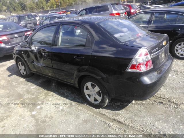 KL1TD56648B101852 - 2008 CHEVROLET AVEO LS BLACK photo 3