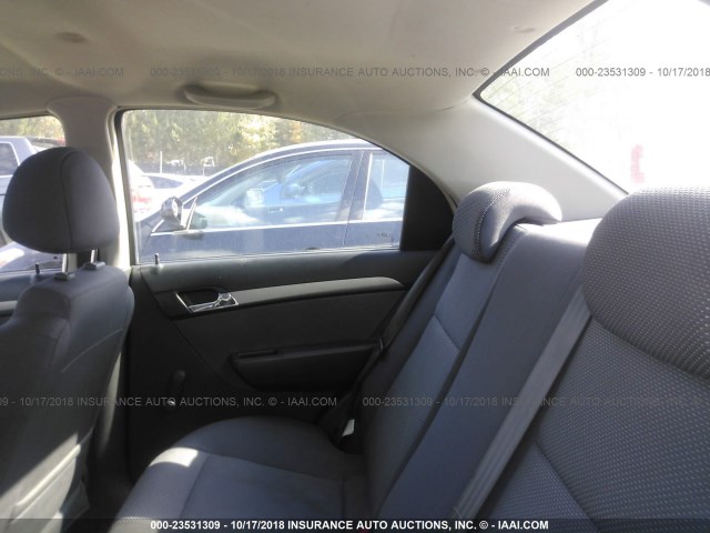 KL1TD56648B101852 - 2008 CHEVROLET AVEO LS BLACK photo 8