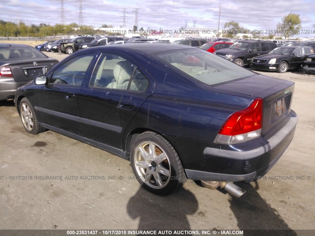 YV1RH59HX32249253 - 2003 VOLVO S60 2.5T BLUE photo 3