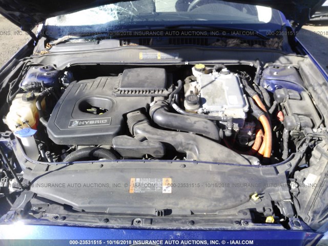 3FA6P0UU3ER270548 - 2014 FORD FUSION S HYBRID BLUE photo 10