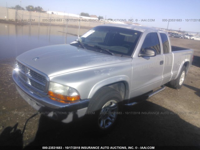 1D7GL42K94S748662 - 2004 DODGE DAKOTA SLT SILVER photo 2