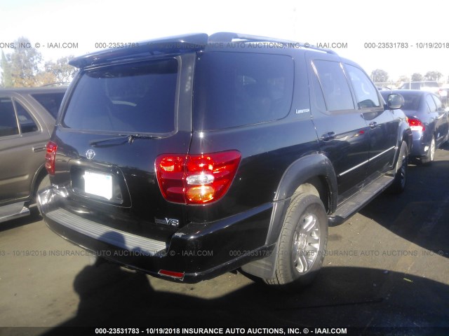 5TDZT38A54S229497 - 2004 TOYOTA SEQUOIA LIMITED BLACK photo 4