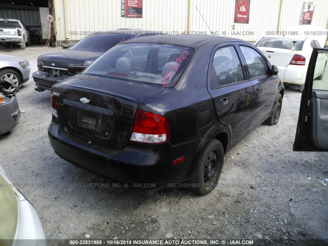 KL1TD52614B123212 - 2004 CHEVROLET AVEO BLACK photo 4