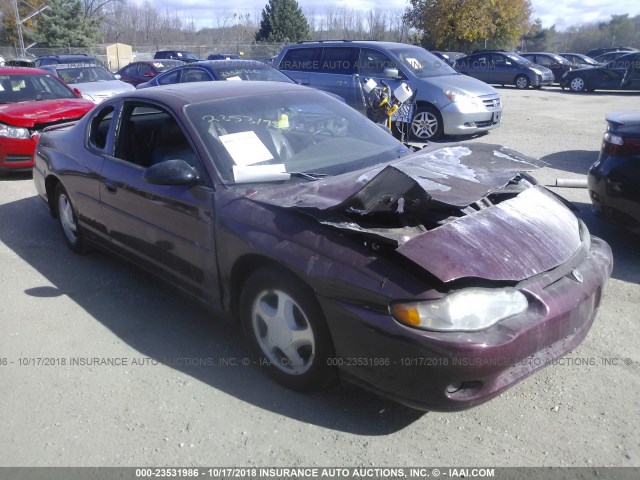 2G1WX15K419340726 - 2001 CHEVROLET MONTE CARLO SS ბურგუნდია ფოტო 1