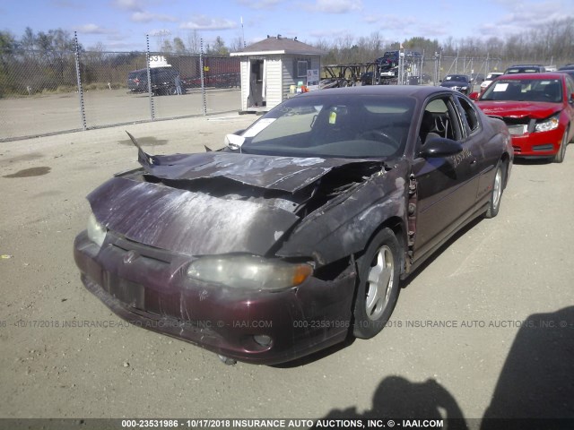 2G1WX15K419340726 - 2001 CHEVROLET MONTE CARLO SS ბურგუნდია ფოტო 2