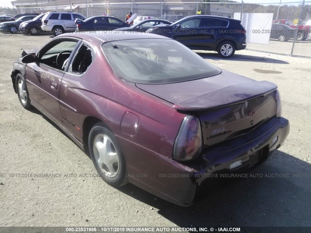 2G1WX15K419340726 - 2001 CHEVROLET MONTE CARLO SS ბურგუნდია ფოტო 3