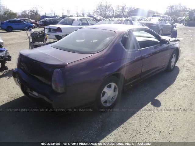 2G1WX15K419340726 - 2001 CHEVROLET MONTE CARLO SS ბურგუნდია ფოტო 4