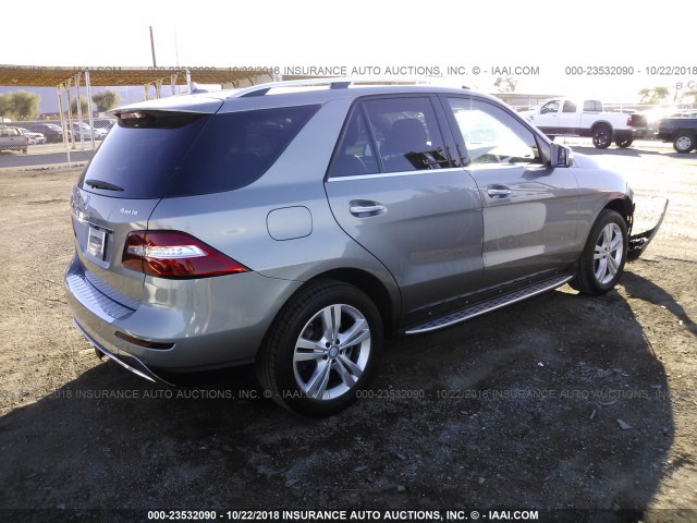 4JGDA5HB8DA188411 - 2013 MERCEDES-BENZ ML 350 4MATIC GRAY photo 4