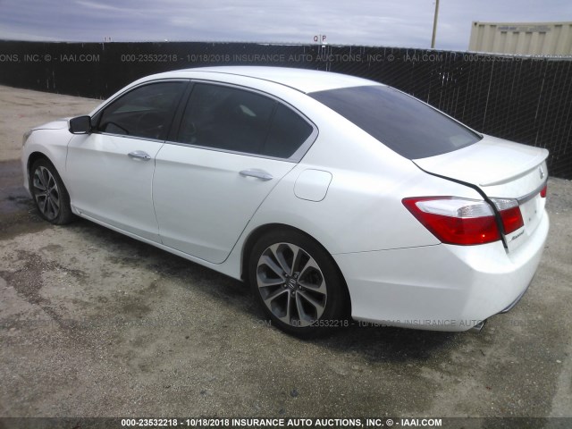 1HGCR2F58EA093595 - 2014 HONDA ACCORD SPORT WHITE photo 3