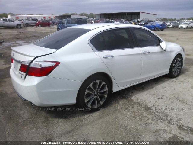 1HGCR2F58EA093595 - 2014 HONDA ACCORD SPORT WHITE photo 4