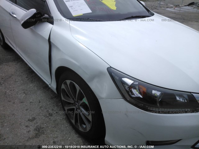 1HGCR2F58EA093595 - 2014 HONDA ACCORD SPORT WHITE photo 6