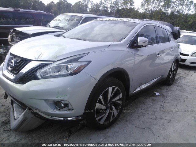 5N1AZ2MG6HN173254 - 2017 NISSAN MURANO S/SL/SV/PLATINUM SILVER photo 2