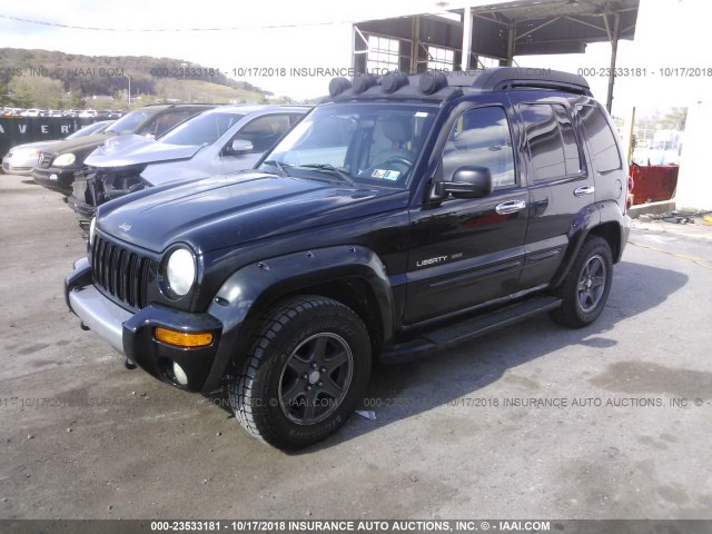 1J4GL38K53W517576 - 2003 JEEP LIBERTY RENEGADE BLACK photo 2