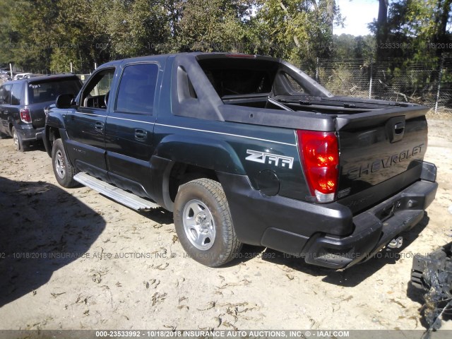 3GNEC13T02G174472 - 2002 CHEVROLET AVALANCHE C1500 GREEN photo 3