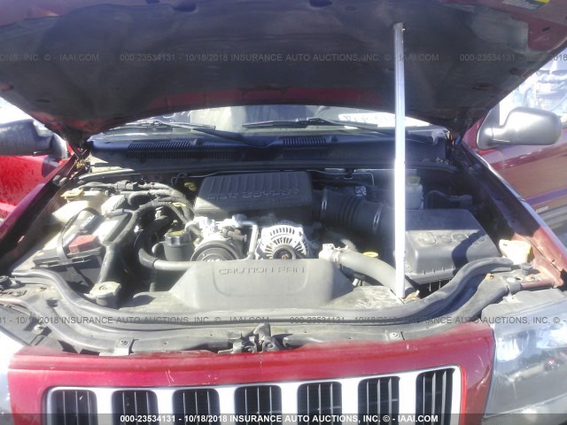 1J4GW48J24C279709 - 2004 JEEP GRAND CHEROKEE LAREDO/COLUMBIA/FREEDOM 红色 照片 10