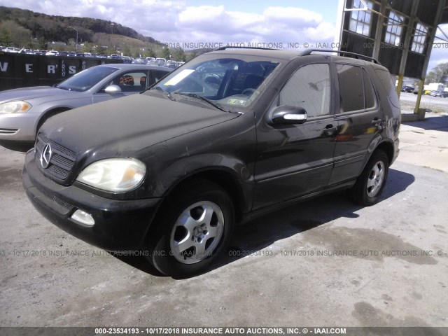 4JGAB57E93A409878 - 2003 MERCEDES-BENZ ML 350 BLACK photo 2